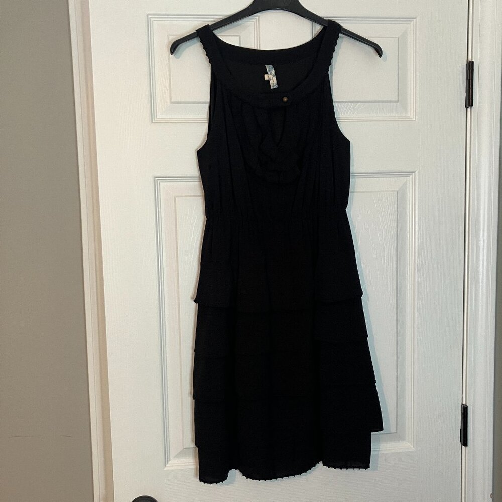 Anthropologie's Maeve: Black tiered ruffle dress (size 0)